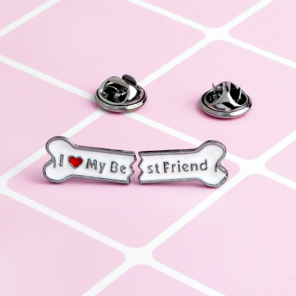 NEW I Love My Best Friend Enamel Pin Brooch - Picture 3 of 8